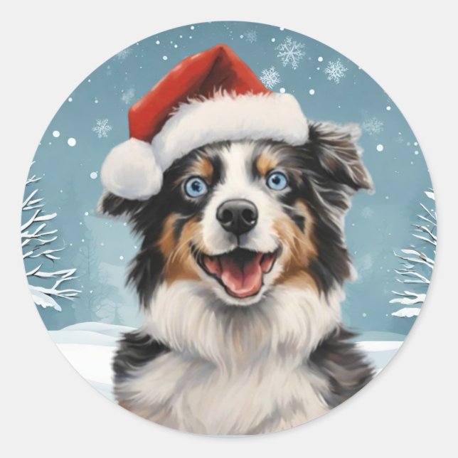 Mini Aussie 2 Holiday Stickers (Front)