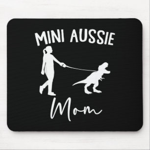 Mini Aussie Mom Australian Shepherd Dog Dinosaur W Mouse Mat