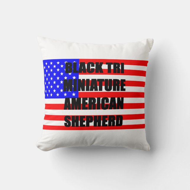 mini aussie name flag black tri cushion (Front)