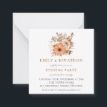 MINI | Autumn Florals Wedding Evening Party Invite<br><div class="desc">A charming MINI SIZE 2.5" x 2.5" square. PLEASE NOTE if you are in the US, the 2.5” square is smaller than the minimum US postage requirement so please choose size 5.25” x 5.25” square if you are intending to mail them (Note too that square cards may cost more to...</div>