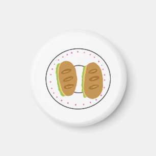 Mini Baguette Sandwich Plate Bakery Lover Gift Magnet