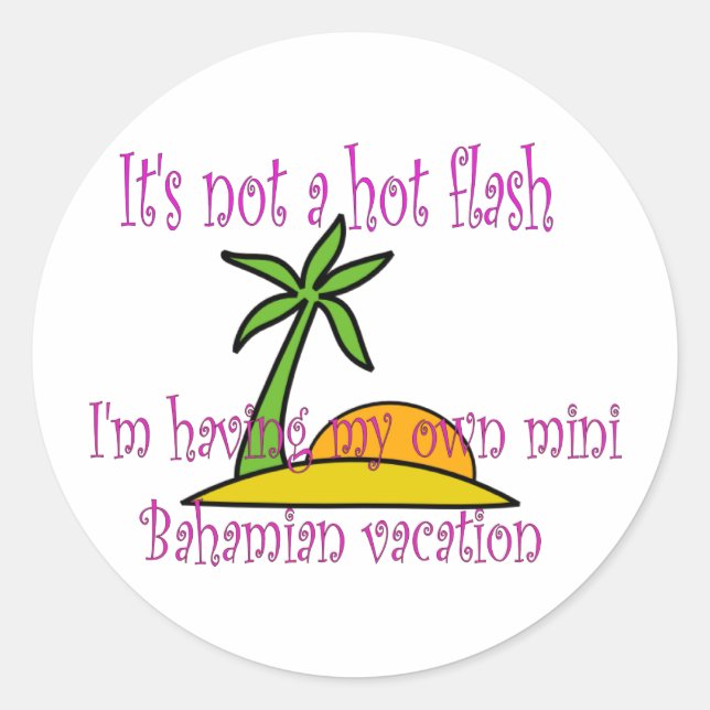 Mini Bahamian vacation Classic Round Sticker (Front)