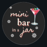 Mini bar in a jar Christmas sticker<br><div class="desc">A decorative sticker to add to a adult beverage gift</div>