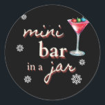 Mini bar in a jar Christmas sticker<br><div class="desc">A decorative sticker to add to a adult beverage gift</div>