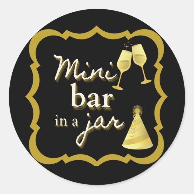 Mini Bar in a Jar Sticker  (Front)