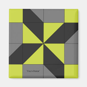 Mini Barn Quilt Block "Clay's Choice"  Magnet