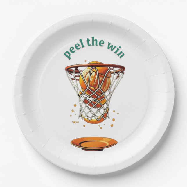 Mini Basketball Hoop Paper Plate (Front)
