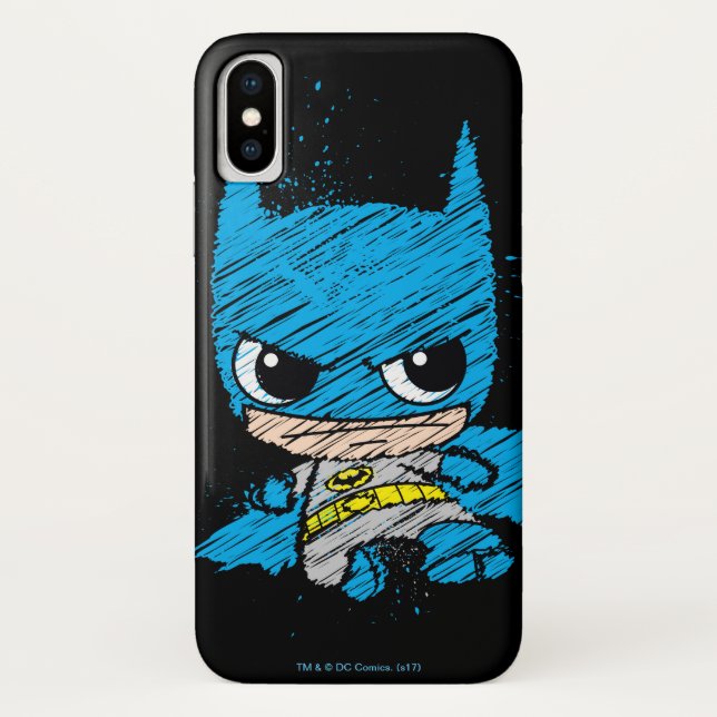 Mini Batman Sketch Case-Mate iPhone Case (Back)