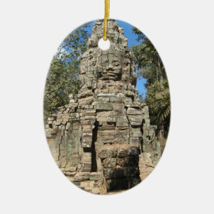 Mini Bayon ... Ta Prohm, Siem Reap, Cambodia Ceramic Tree Decoration