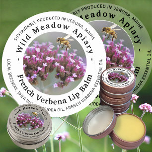 Mini Beeswax Lip Balm Lid Label French Verbena (4)