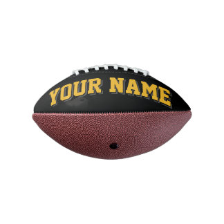 Mini BLACK GOLD AND CHARCOAL Personalised Football American Football