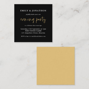 MINI Black Gold Wedding Evening Party Invite
