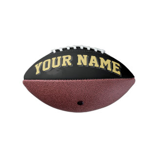 Mini BLACK OLD GOLD CHARCOAL Personalised Football American Football