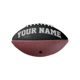 Mini BLACK SILVER AND DARK GRAY Personalized American Football