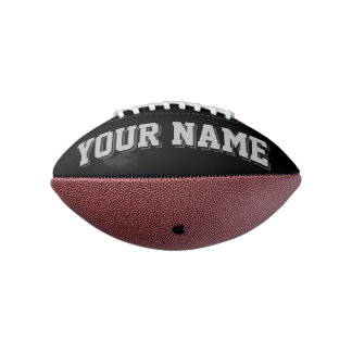 Mini BLACK SILVER AND DARK GRAY Personalized American Football