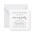 MINI Black White Wedding Evening Party Invite