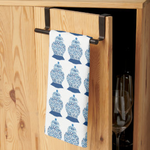 Mini Blue and White Ginger Jars Tea Towel