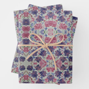 Mini Blue Moon Floral Wrapping Paper 