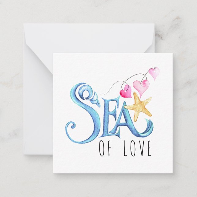 Mini Blue Ocean Inspired Valentines Day Cards (Front)