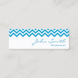 Mini Blue Zigzag Pharmacist Business Card