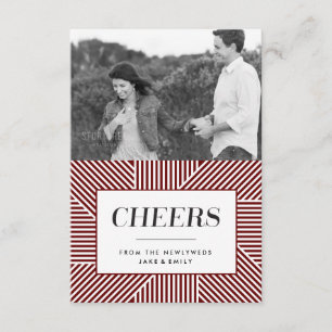Mini Bold Holiday Engagement, Red Photo card