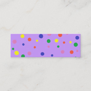 Mini Bookmark cards with colourful polka dots