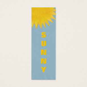Mini Bookmark cards, yellow orange Sunny Sun