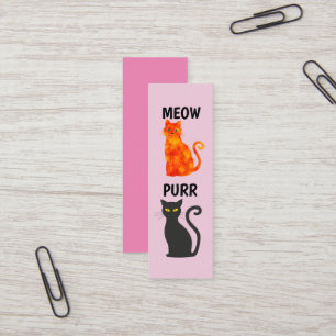 MINI BOOKMARKER BLACK CAT GINGER BOOKMARK MINI BUSINESS CARD