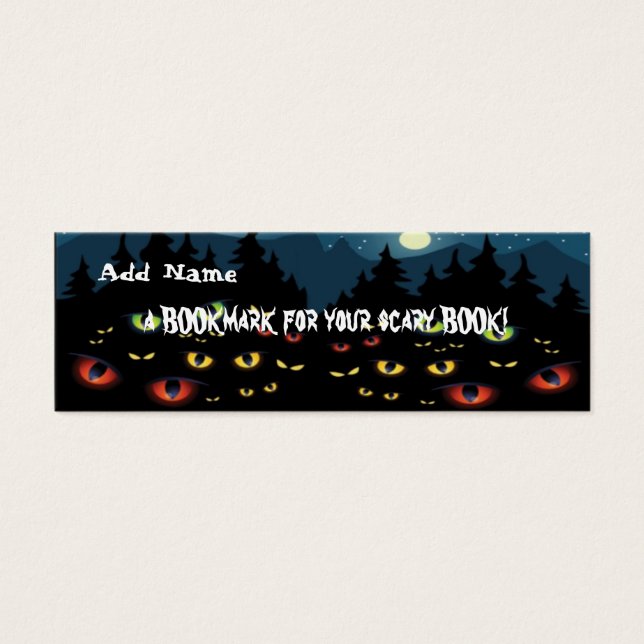 Mini Bookmarks for Halloween Party Favour (Front)