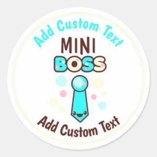 Mini-Boss Baby Boy Shower Custom Favour Classic Round Sticker