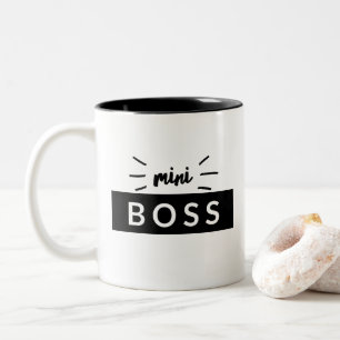 Mini Boss Statement Matching Typography Two-Tone Coffee Mug