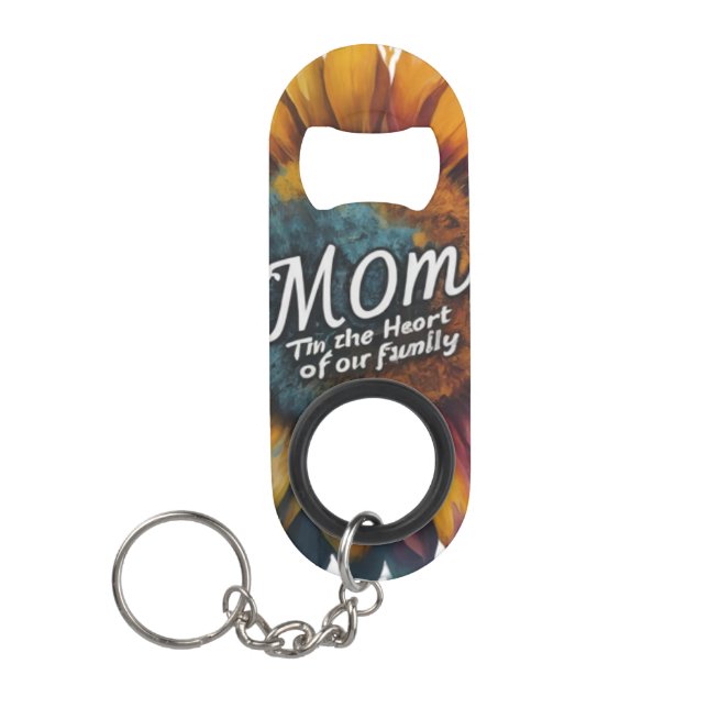 Mini Bottle Opener Keychain – "Mum: The Heart  (Front)