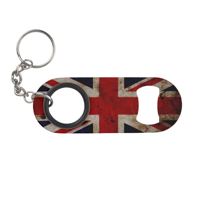 Mini Bottle Opener Keychain - UK Flag (Front (Horizontal))