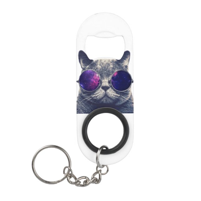 Mini Bottle Opener With Keychain (Front)