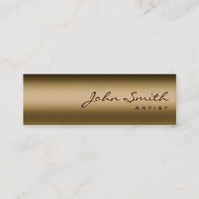 Mini Bronze Metal Artist Business Card (Front)