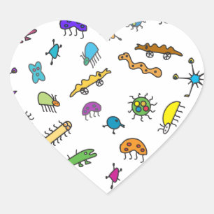 Mini Bugs and Mini Beasts Heart Sticker