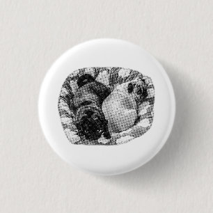 Mini Calm, Resting Dogs 3 Cm Round Badge