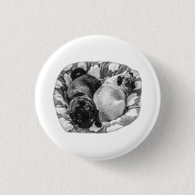 Mini Calm, Resting Dogs 3 Cm Round Badge (Front)