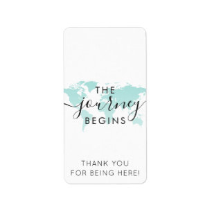 Mini Candy Bar WrapTeal World Map Journey Begins  Label