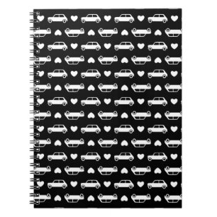 Mini Car Hearts Black Notebook