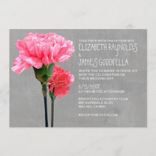 Mini-Carnation Wedding Invitations