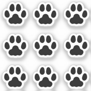 Mini Cat Paw Prints Black Animal Tracks Stickers