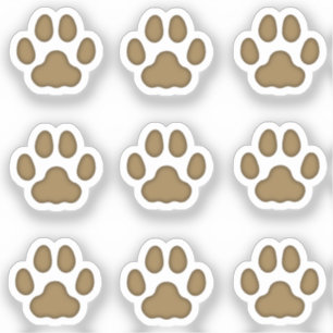 Mini Cat Paw Prints Brown Animal Tracks Stickers