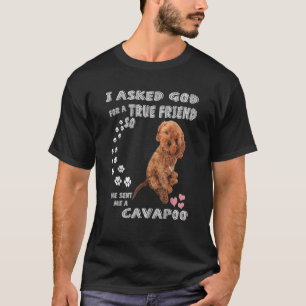 Mini Cavapoo Saying Mom Cavadoodle Dad Print Cavoo T-Shirt