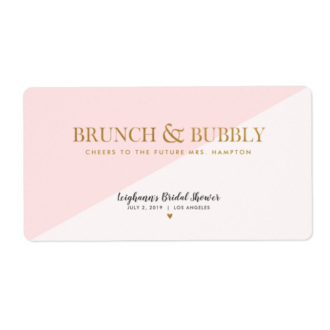 Mini Champagne Label Brunch & Bubbly Bridal Shower (Front)