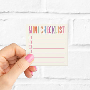 Mini Checklist Colourful Sticky Notes