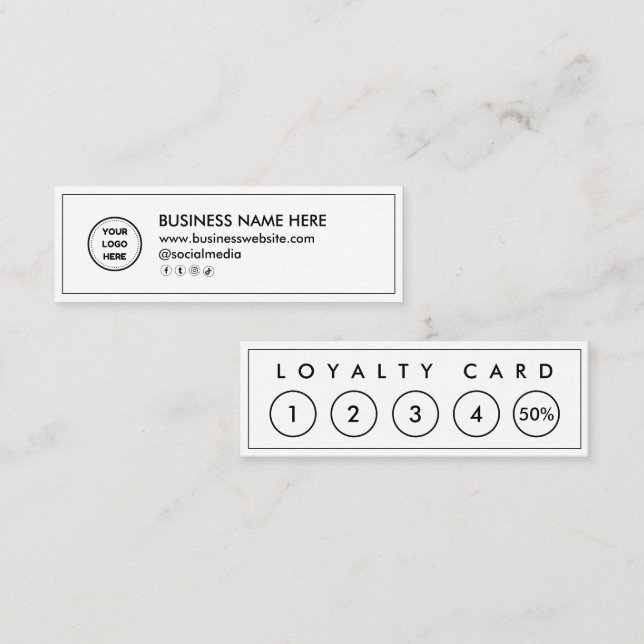 Mini Chic Modern Minimalist Business Loyalty Card (Front/Back)