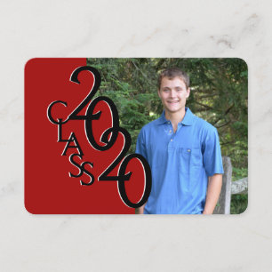Mini Class of 2020 Red Photo Graduation Invitation