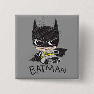 Mini Classic Batman Sketch 15 Cm Square Badge