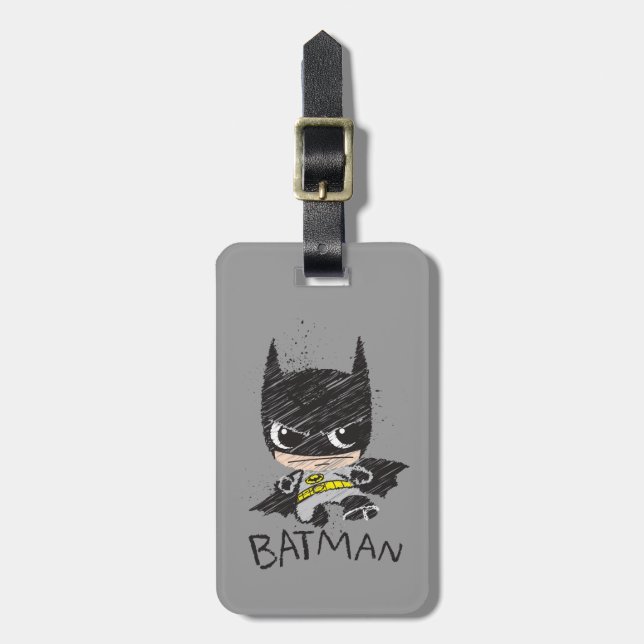Mini Classic Batman Sketch Luggage Tag (Front Vertical)